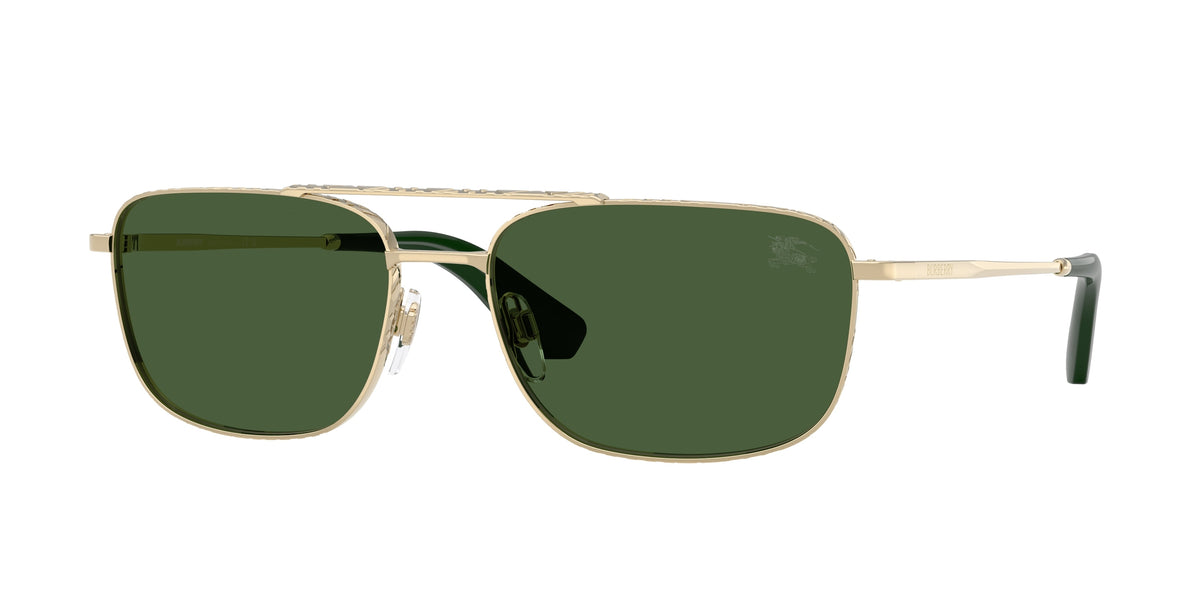 Burberry BE3170 Light Gold Dark green sunglasses