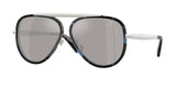 Blue Havana - Light grey mirror silver