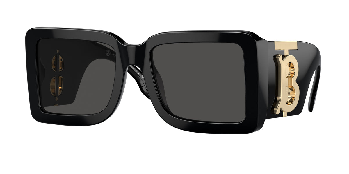 Burberry BE4406U black sunglasses with dark grey lenses