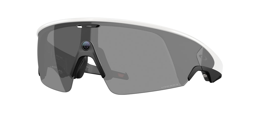 Oakley Meta Vanguard White frame, Prizm Black lenses - three-quarter view [800105]