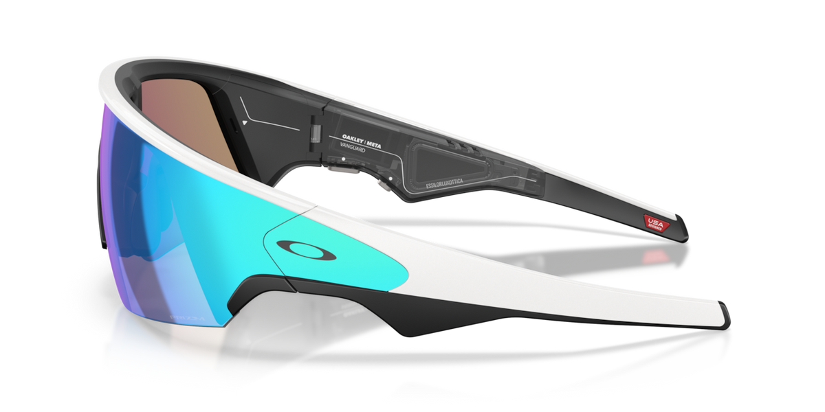 Oakley Meta Vanguard White frame, Prizm Sapphire lenses - side view [800106]