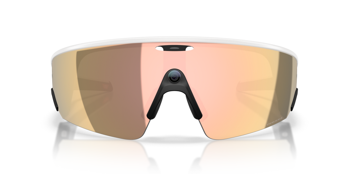 Oakley Meta Vanguard White frame, Prizm Rose Gold lenses - front view [800108]