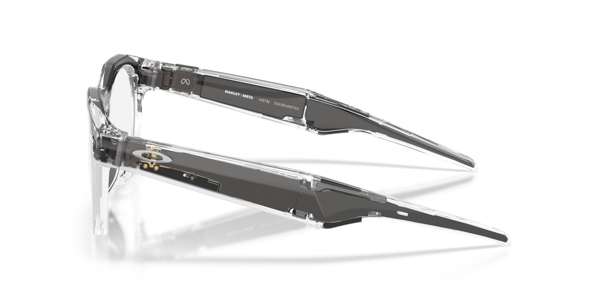 Oakley Meta HSTN Clear frame, Transitions Grey lenses - side view [800205]