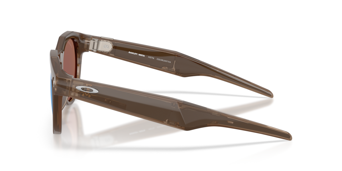 Oakley Meta HSTN Brown Smoke frame, Prizm Deep Water Polarized lenses - side view [800206]