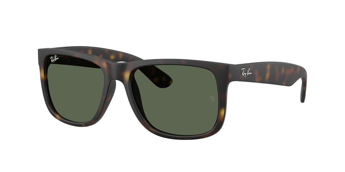 Ray-Ban RB4165 Justin Sunglasses - Rubber Havana / Dark green