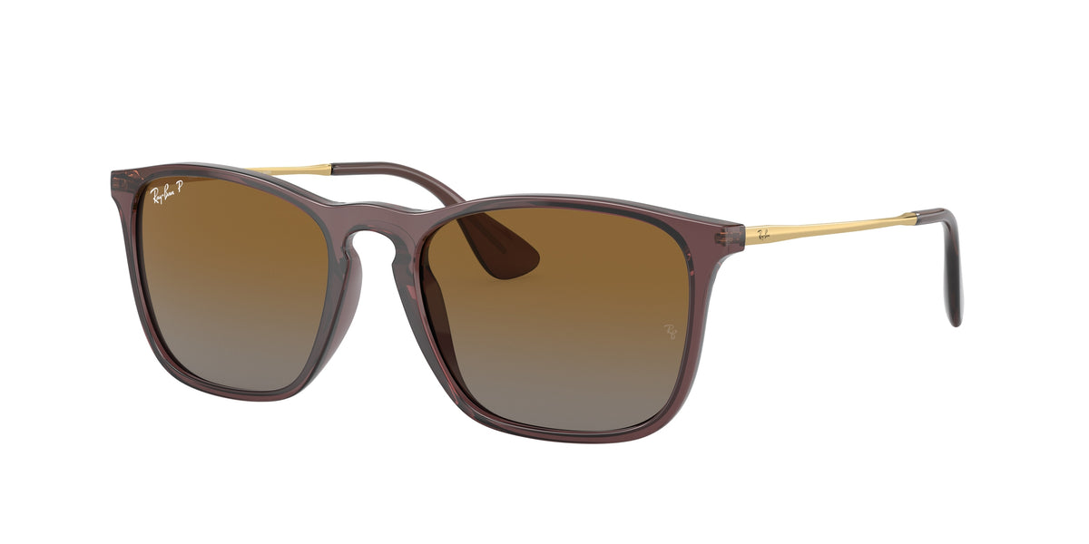 Ray-Ban RB4187 Chris Sunglasses - Transparent Brown / Brown polarized