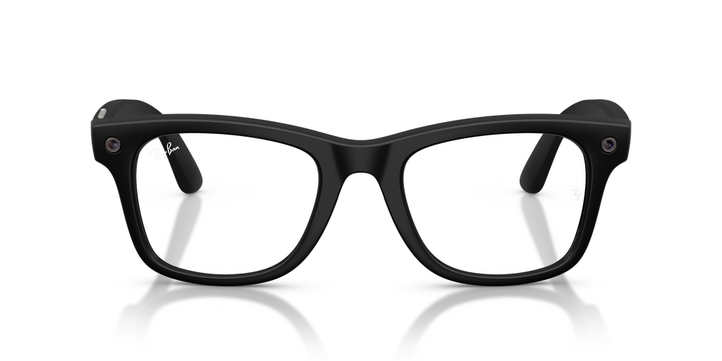 Ray-Ban Meta Gen 3 Wayfarer RW4011 601SSB, Black frame, clear lenses, front view