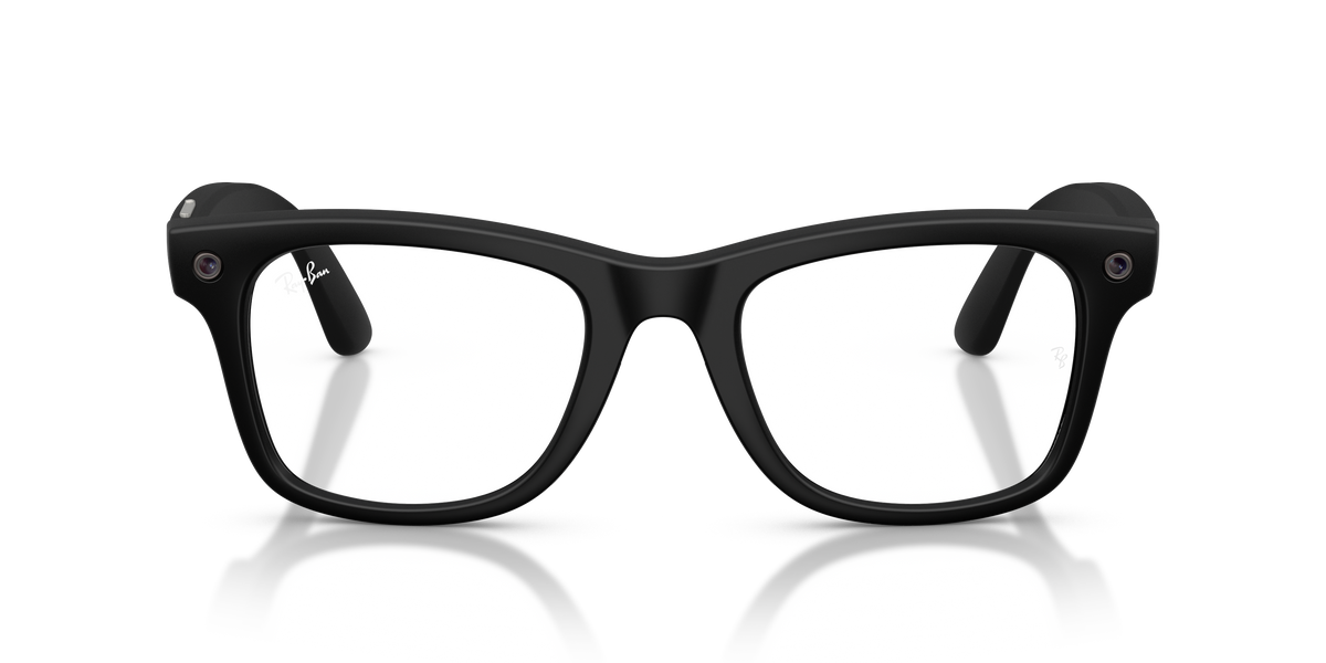 Ray-Ban Meta Gen 3 Wayfarer RW4011 601SSB, Black frame, clear lenses, front view