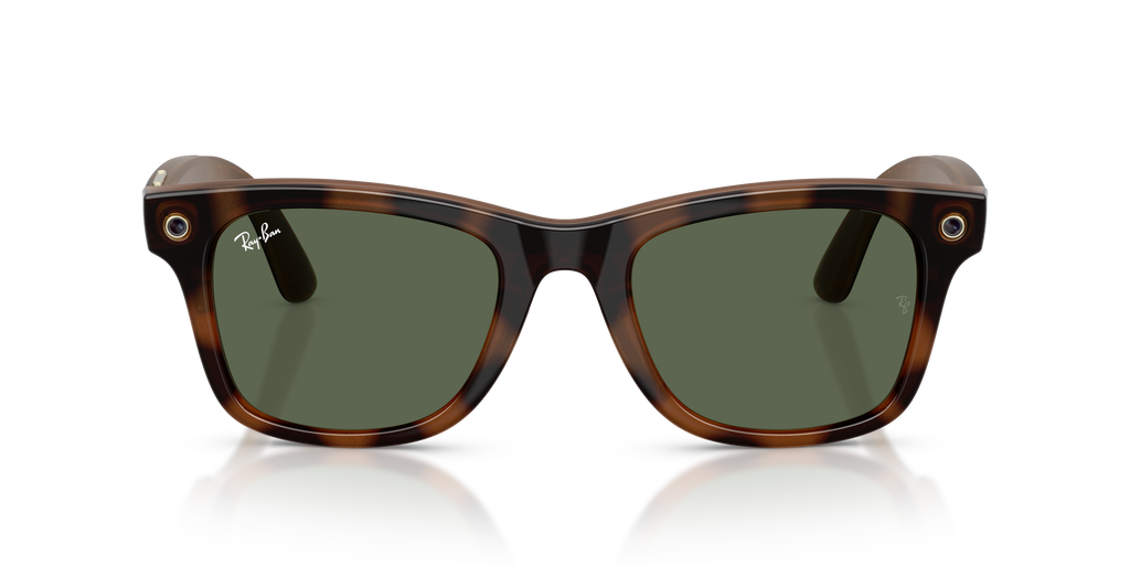 Ray-Ban Meta Gen 3 Wayfarer RW4011 690571, Havana frame, G-15 Green lenses, front view