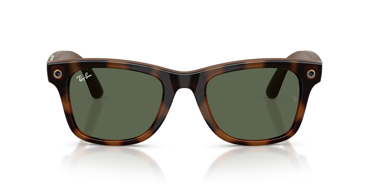 Ray-Ban Meta Gen 3 Wayfarer RW4011 690571, Havana frame, G-15 Green lenses, front view