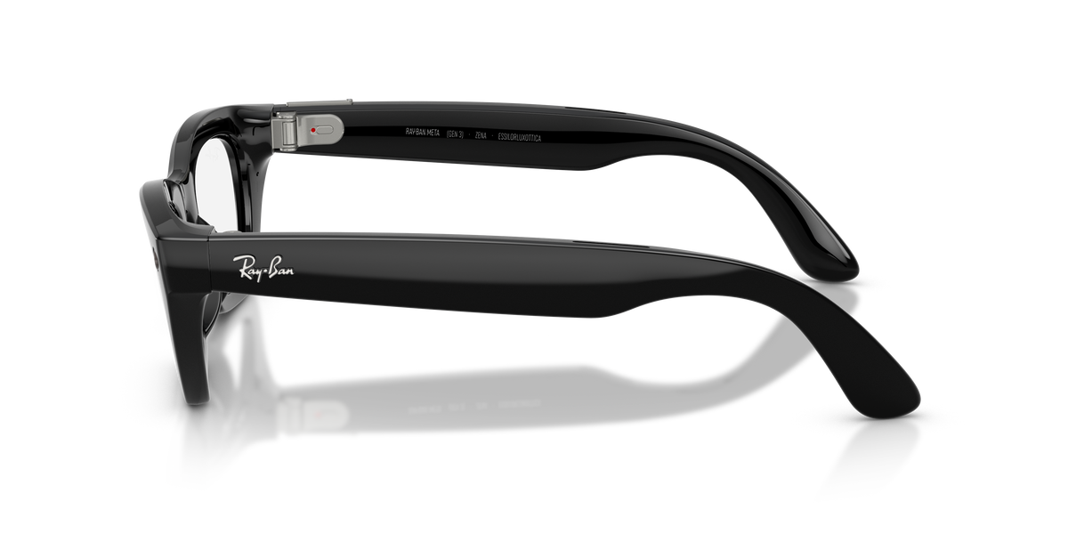 Ray-Ban Meta Gen 3 Zena RW4015 601/1M, Black frame, Transitions Graphite Green lenses, side view