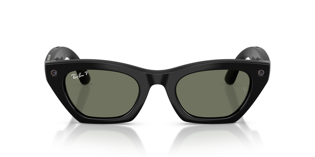 Ray-Ban Meta Gen 3 Zena RW4015 601/9A, Black frame, G-15 Green polarised lenses, front view