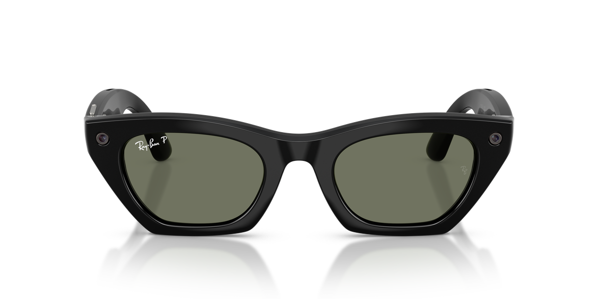 Ray-Ban Meta Gen 3 Zena RW4015 601/9A, Black frame, G-15 Green polarised lenses, front view