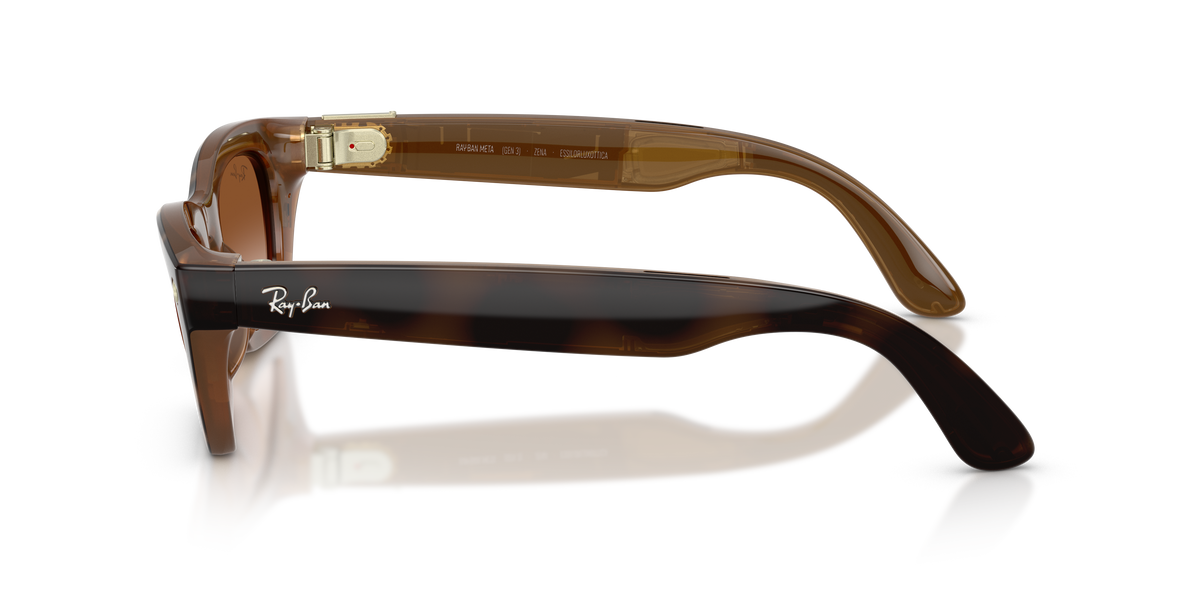 Ray-Ban Meta Gen 3 Zena RW4015 690513, Havana frame, gradient brown lenses, side view