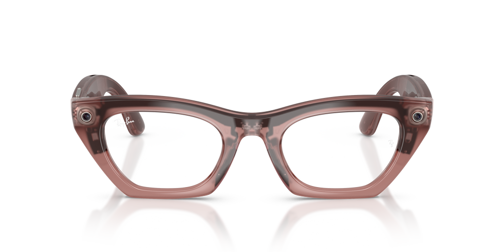 Ray-Ban Meta Gen 3 Zena RW4015 69161Z, Milky Pink Blush frame, Transitions Grey lenses, front view