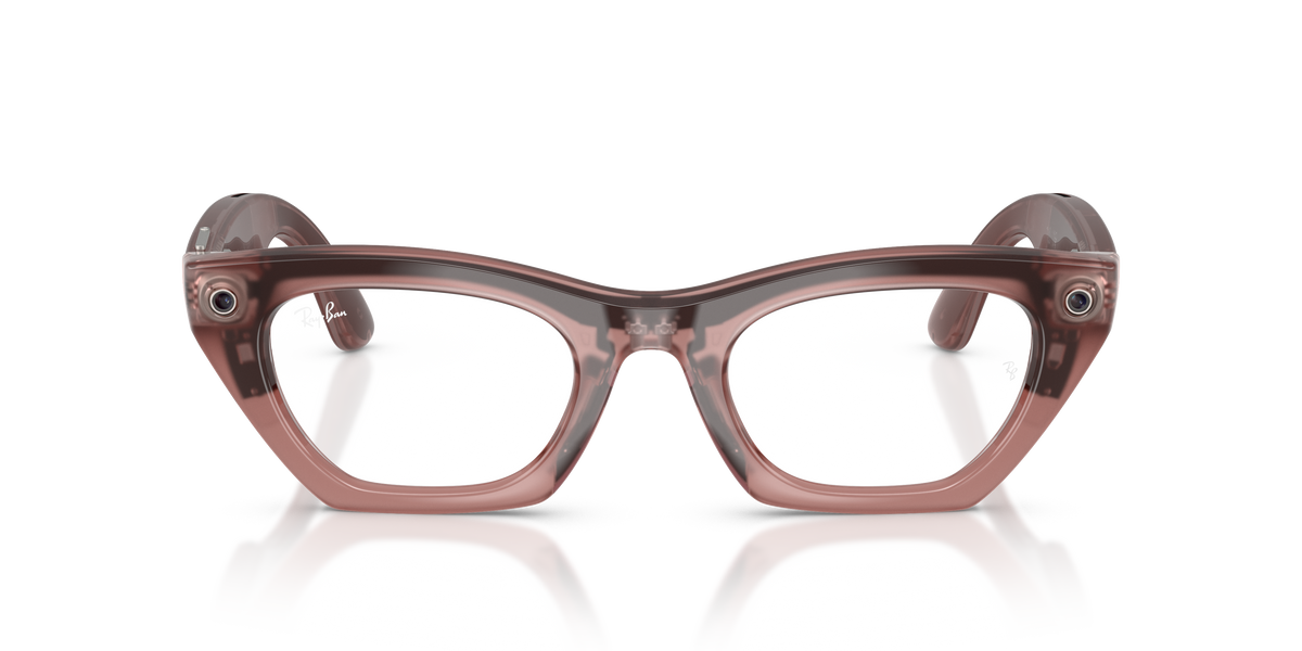 Ray-Ban Meta Gen 3 Zena RW4015 69161Z, Milky Pink Blush frame, Transitions Grey lenses, front view