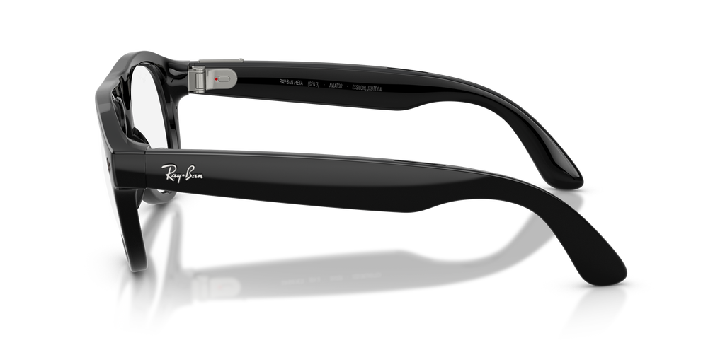 Ray-Ban Meta Gen 3 Aviator RW4016 601/1M, Black frame, Transitions Graphite Green lenses, side view