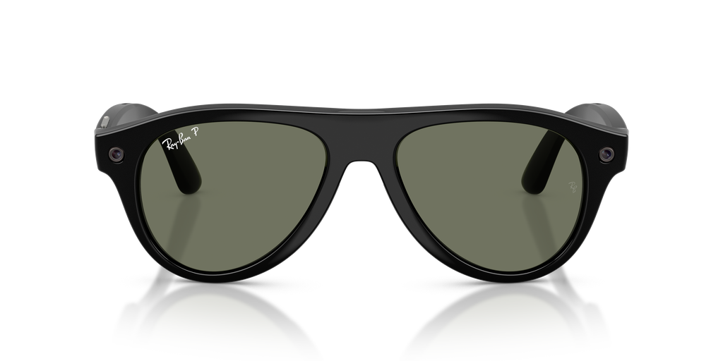 Ray-Ban Meta Gen 3 Aviator RW4016 601/9A, Black frame, G-15 Green polarised lenses, front view