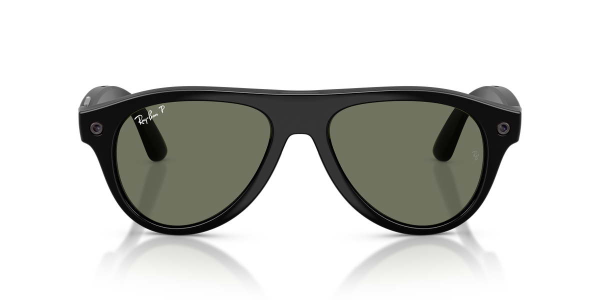 Ray-Ban Meta Gen 3 Aviator RW4016 601/9A, Black frame, G-15 Green polarised lenses, front view