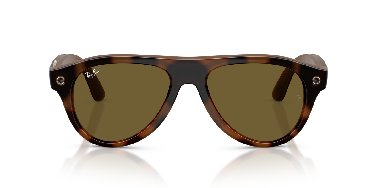 Ray-Ban Meta Gen 3 Aviator RW4016 690573, Havana frame, brown lenses, front view