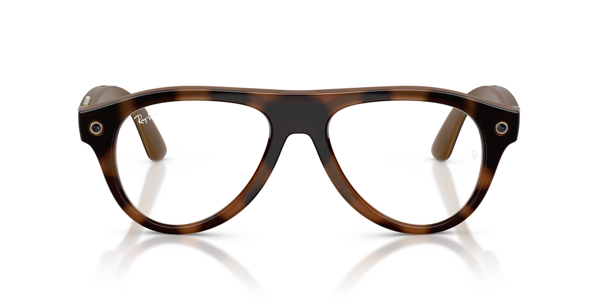 Ray-Ban Meta Gen 3 Aviator RW4016 6905M4, Havana frame, Transitions Brown lenses, front view