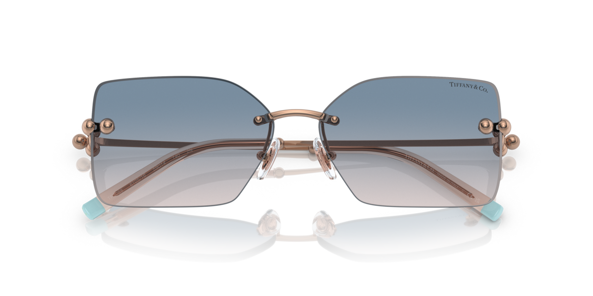 Tiffany & Co. TF3088 - Rubedo / Light brown gradient blue - folded front view - 610516