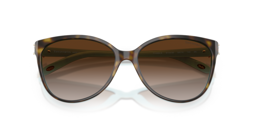 Tiffany & Co. TF4089B - Havana on tiffany blue / Brown gradient - folded front view - 81343B