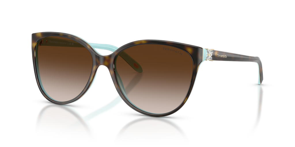 Tiffany & Co. TF4089B - Havana on tiffany blue / Brown gradient - three-quarter view - 81343B