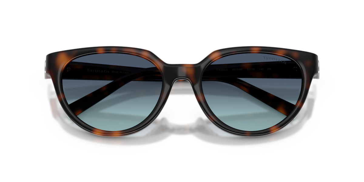 Tiffany & Co. TF4256D - Havana / Azure gradient blue - folded front view - 80159S