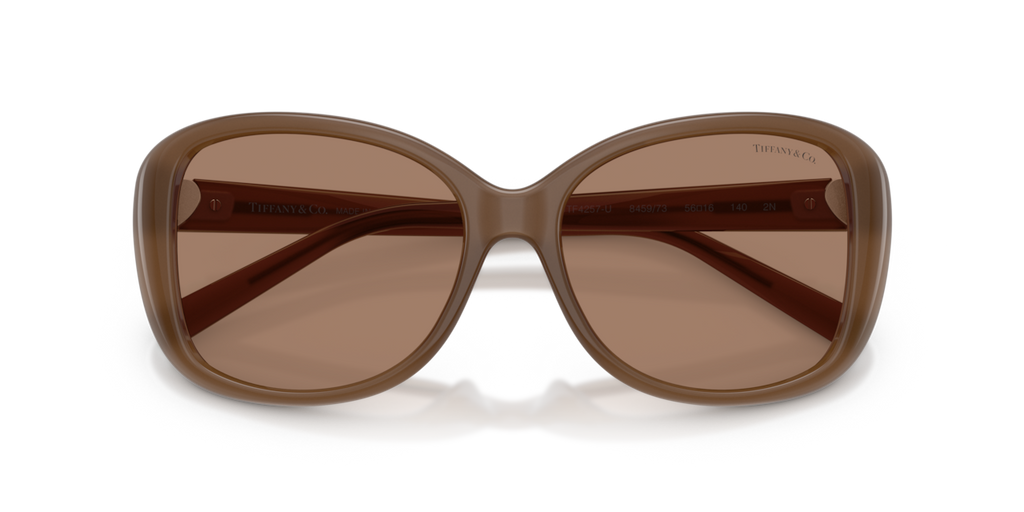 Tiffany & Co. TF4257U - Opal smoky quartz / Solid brown - folded front view - 845973
