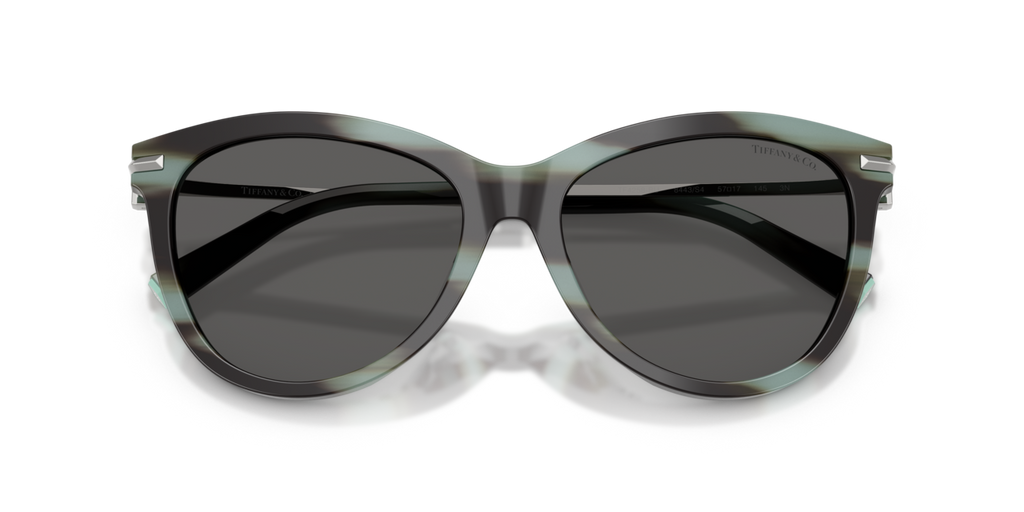 Tiffany & Co. TF4258BU - Striped black tiffany / Dark grey - folded front view - 8443S4