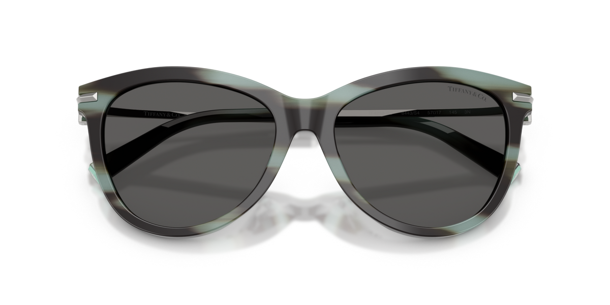 Tiffany & Co. TF4258BU - Striped black tiffany / Dark grey - folded front view - 8443S4