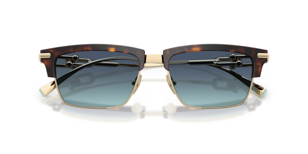 Tiffany & Co. TF4262K - Havana / Azure gradient blue - folded front view - 80159S