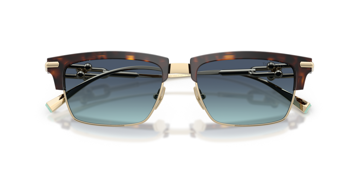 Tiffany & Co. TF4262K - Havana / Azure gradient blue - folded front view - 80159S