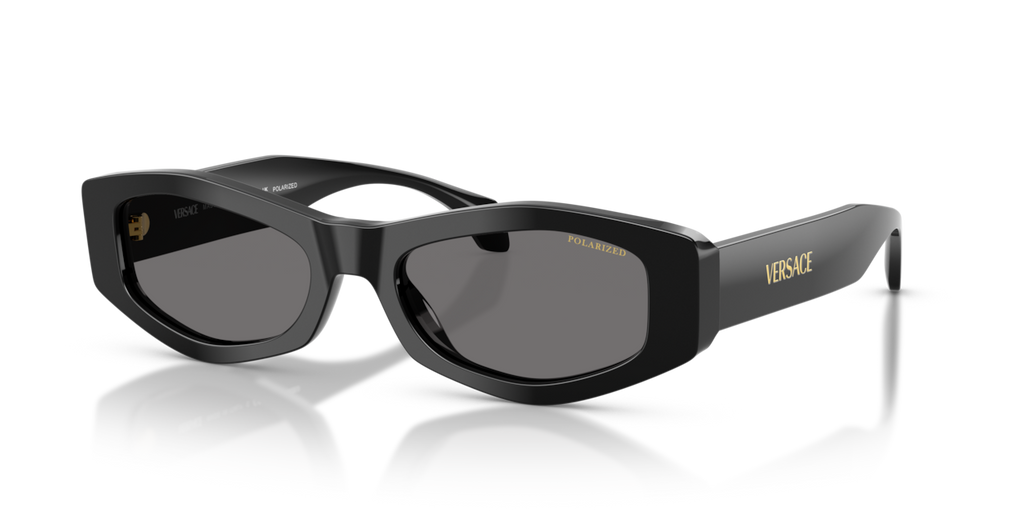 Versace VE4487 - Black / Dark grey polarized - three-quarter view [GB1/81]