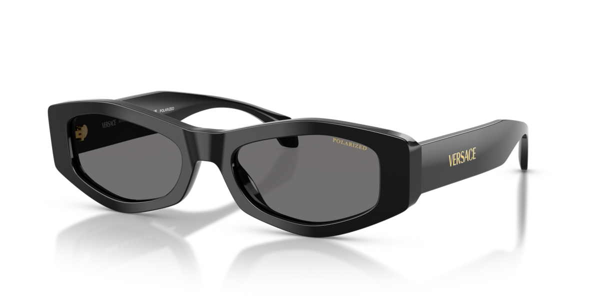 Versace VE4487 - Black / Dark grey polarized - three-quarter view [GB1/81]