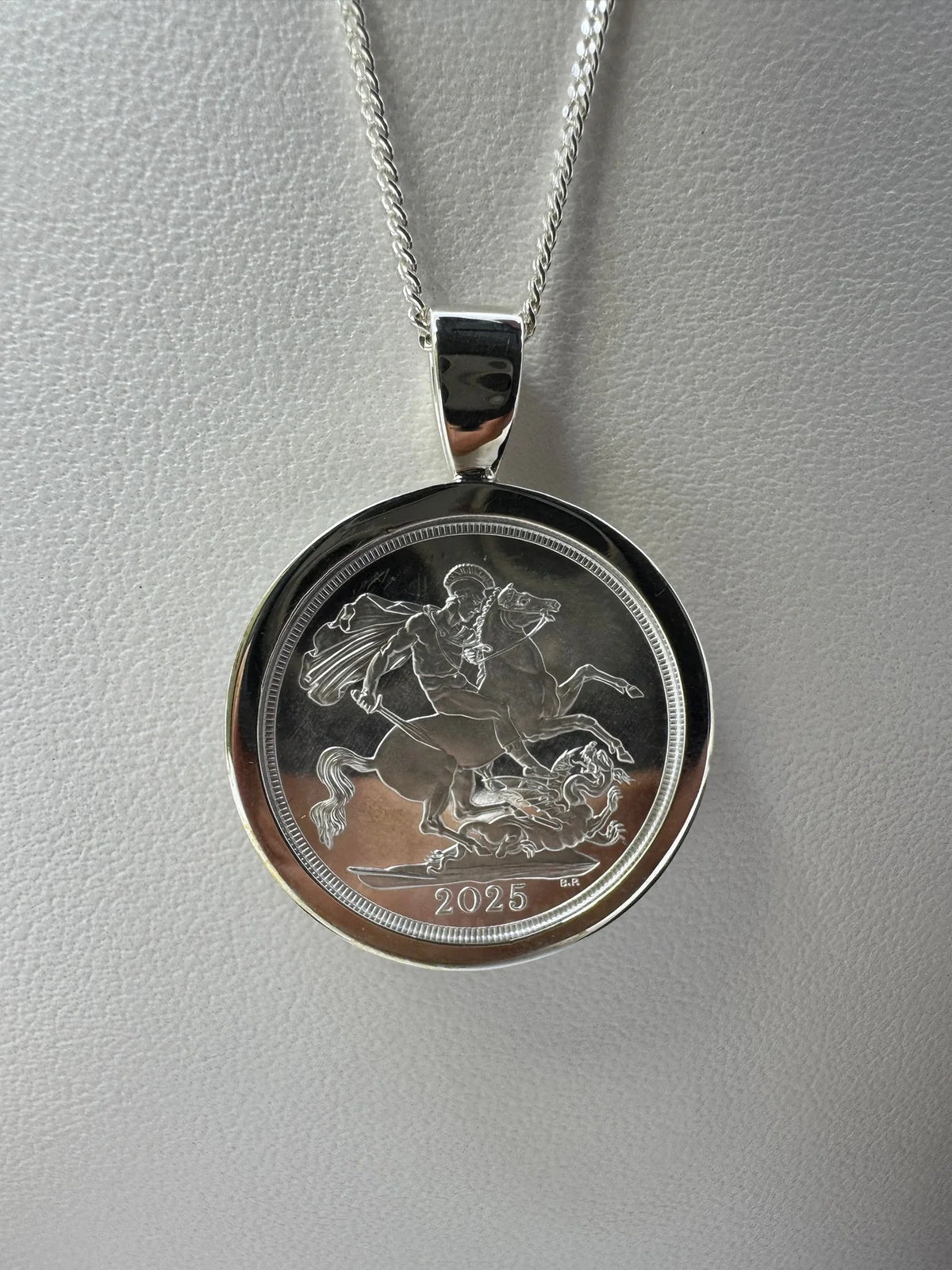Sterling Silver Plain Full Sovereign Pendant - product image