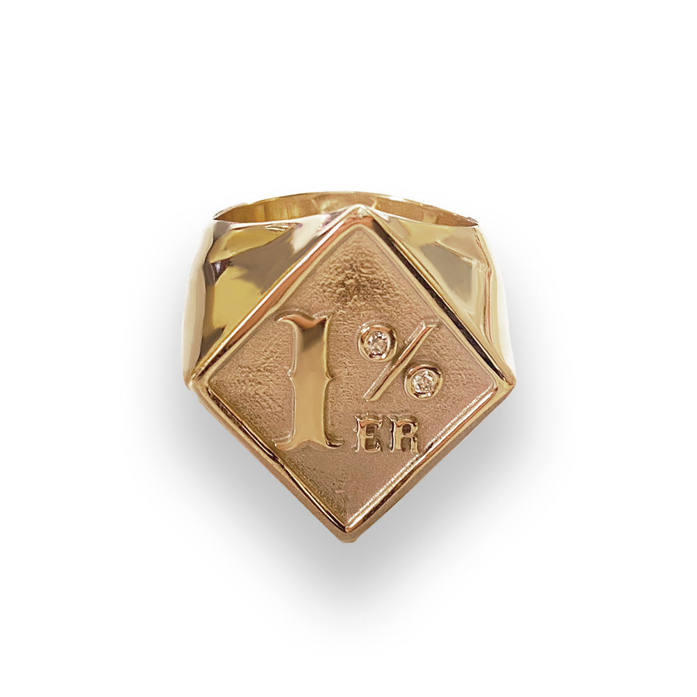 9ct Gold 1% ER Ring With Diamonds