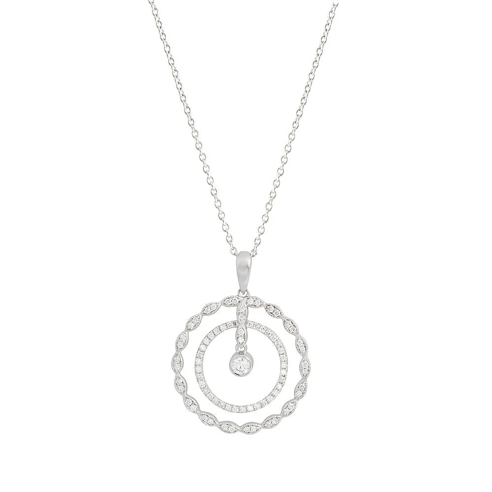 9ct White Gold Rosalia Diamond Pendant - product image