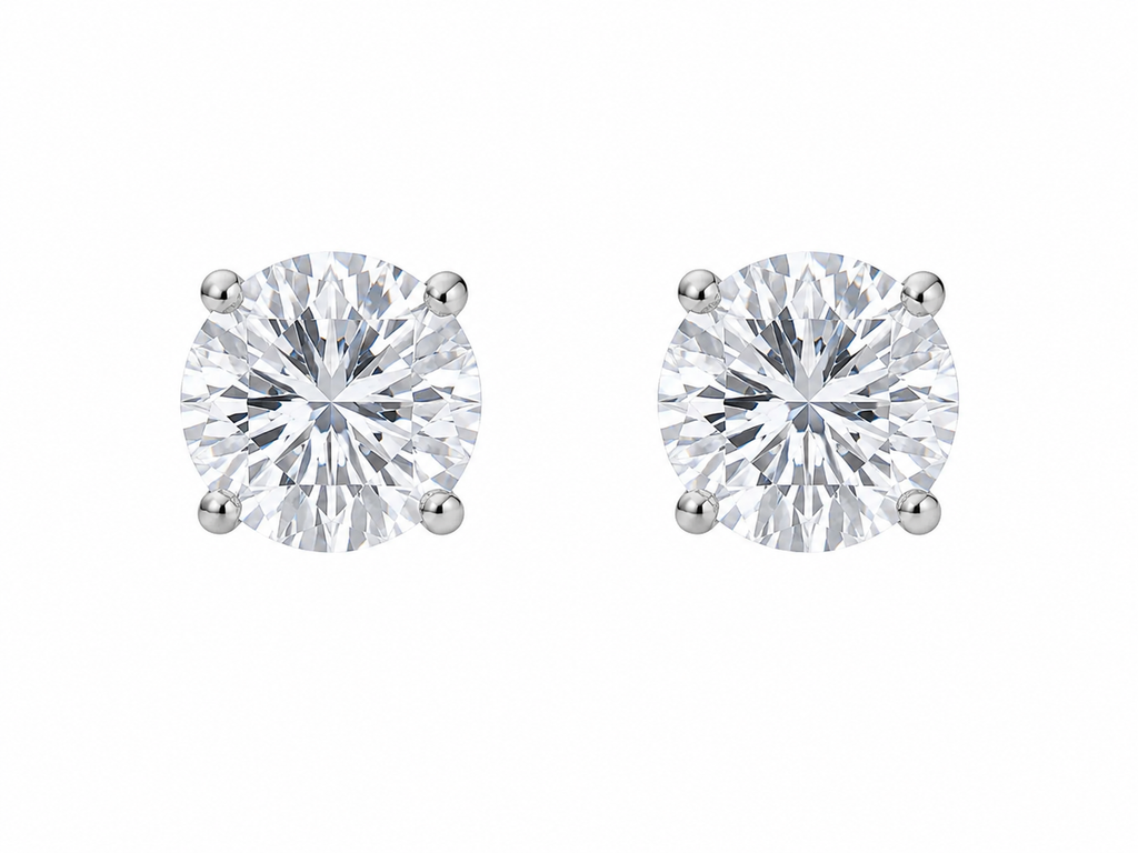 9ct Gold 2cts Diamond Studs - detail view