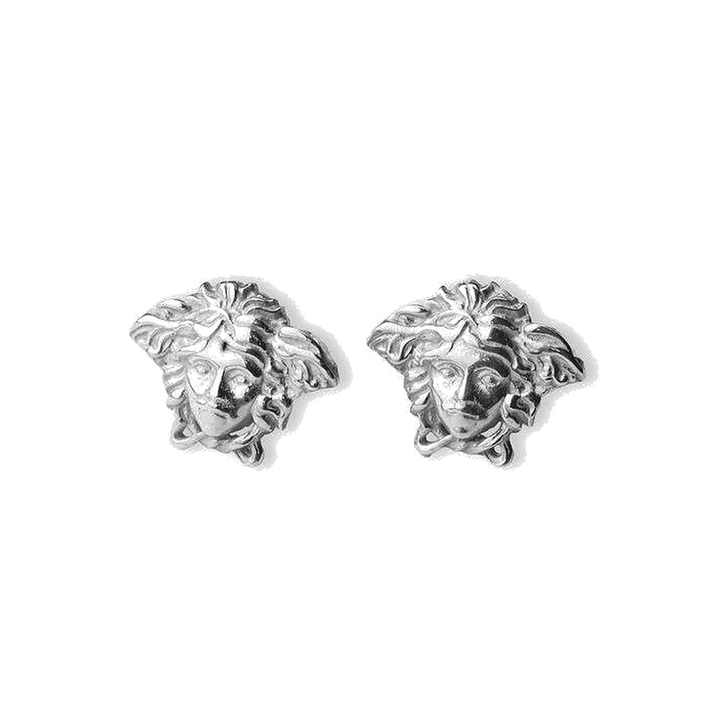 Sterling Silver Medusa Cut-out Earrings - product photo on white background