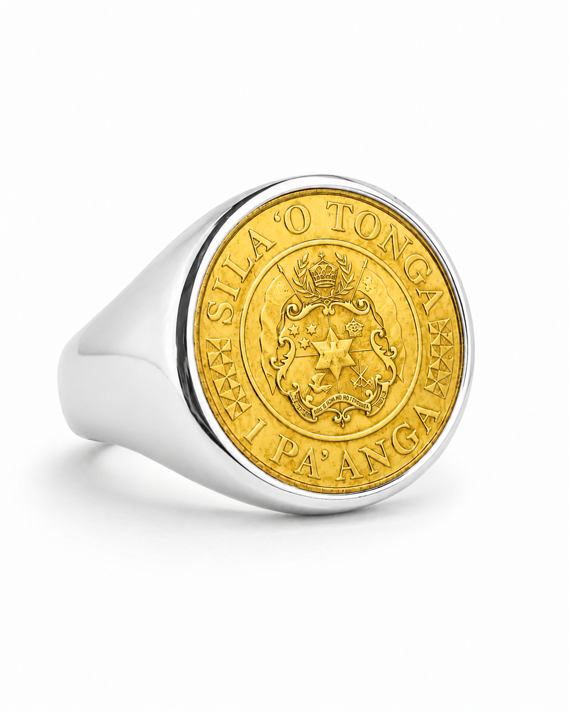 Sterling Silver Tongan Shield Coin Ring - product image