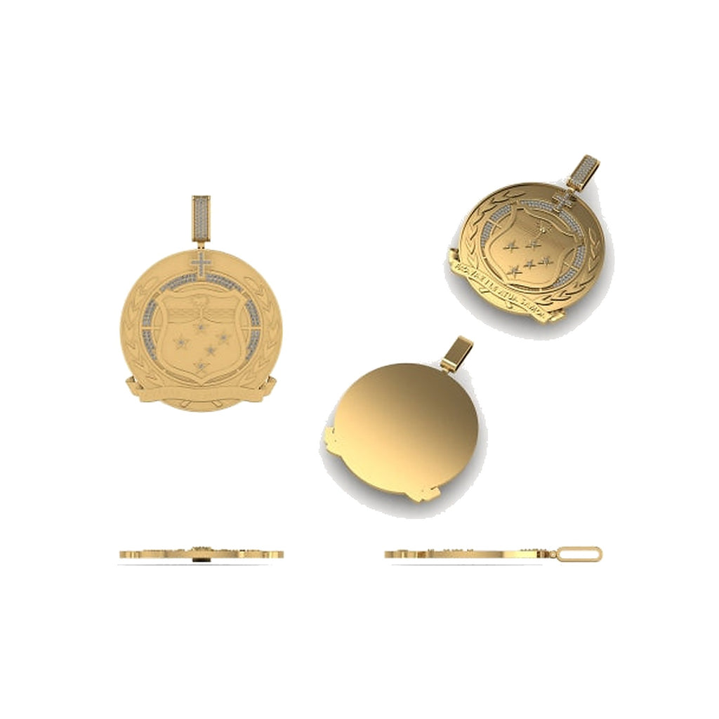 9ct Gold Samoa Diamond Pendant XXL - jewellery product photo on white background