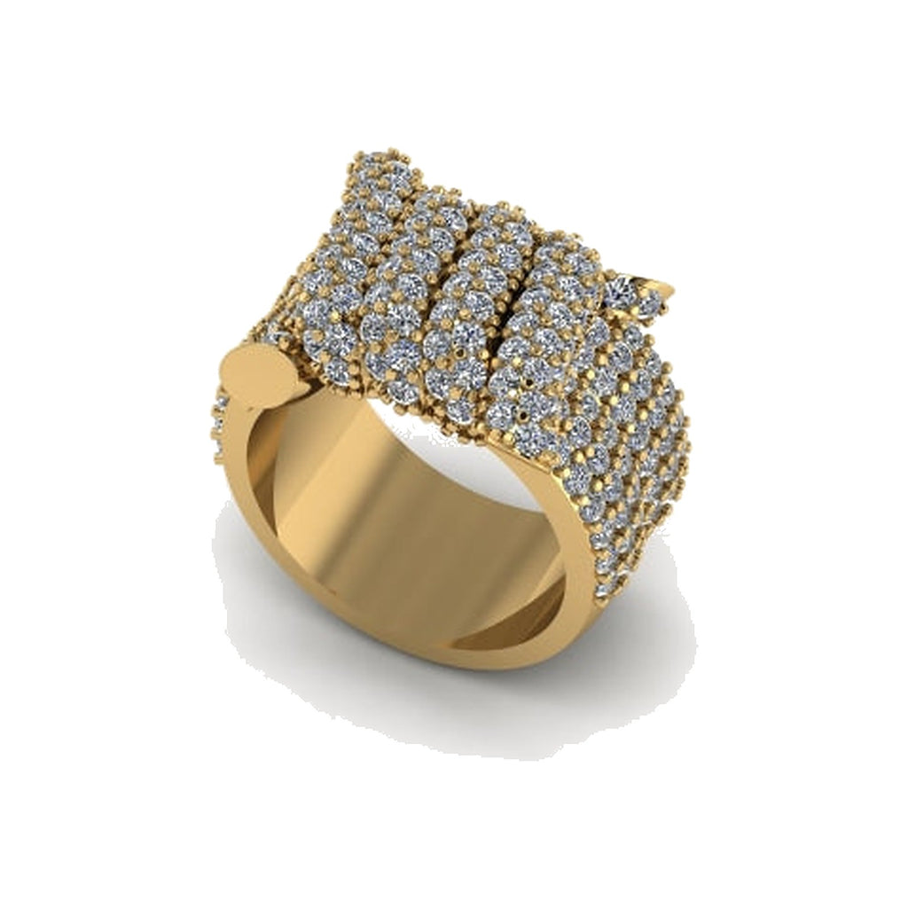 9ct Gold Thorny Treasure Ring 172 x Diamonds - jewellery product photo on white background