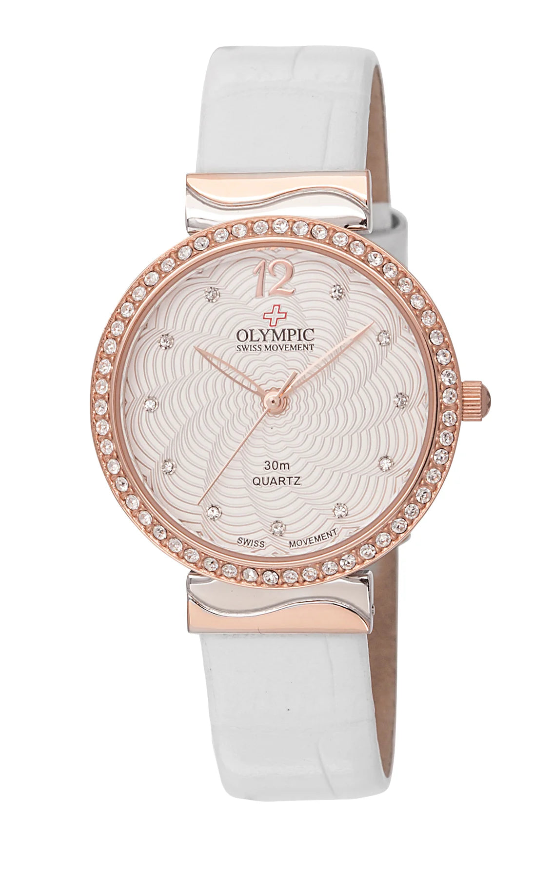 Olympic Elegant Swiss-Movement Ladies Watch Rose Gold & White - product image