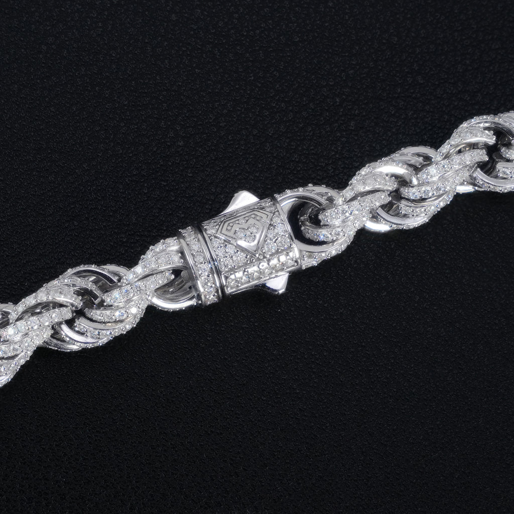 Fully Iced Out Rope Chain - detail view