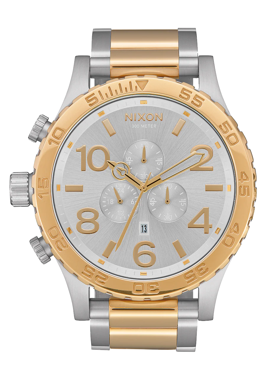 Nixon 51-30 Chrono watch silver gold