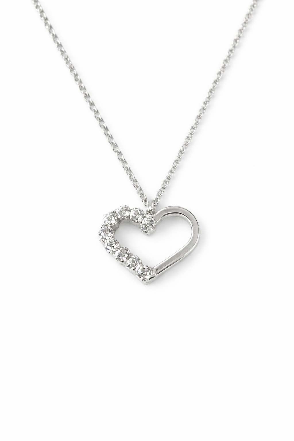 Sterling Silver Heart Necklace With CZ - product image