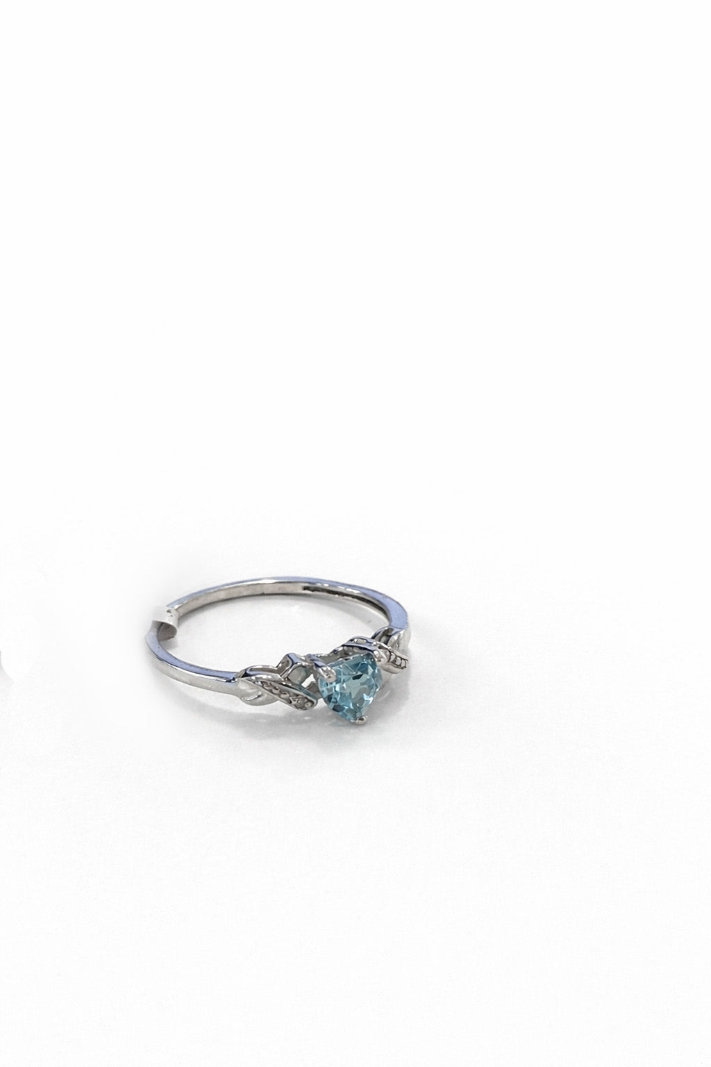 Blue Topaz and Moissanite Sterling Silver Ring - product image