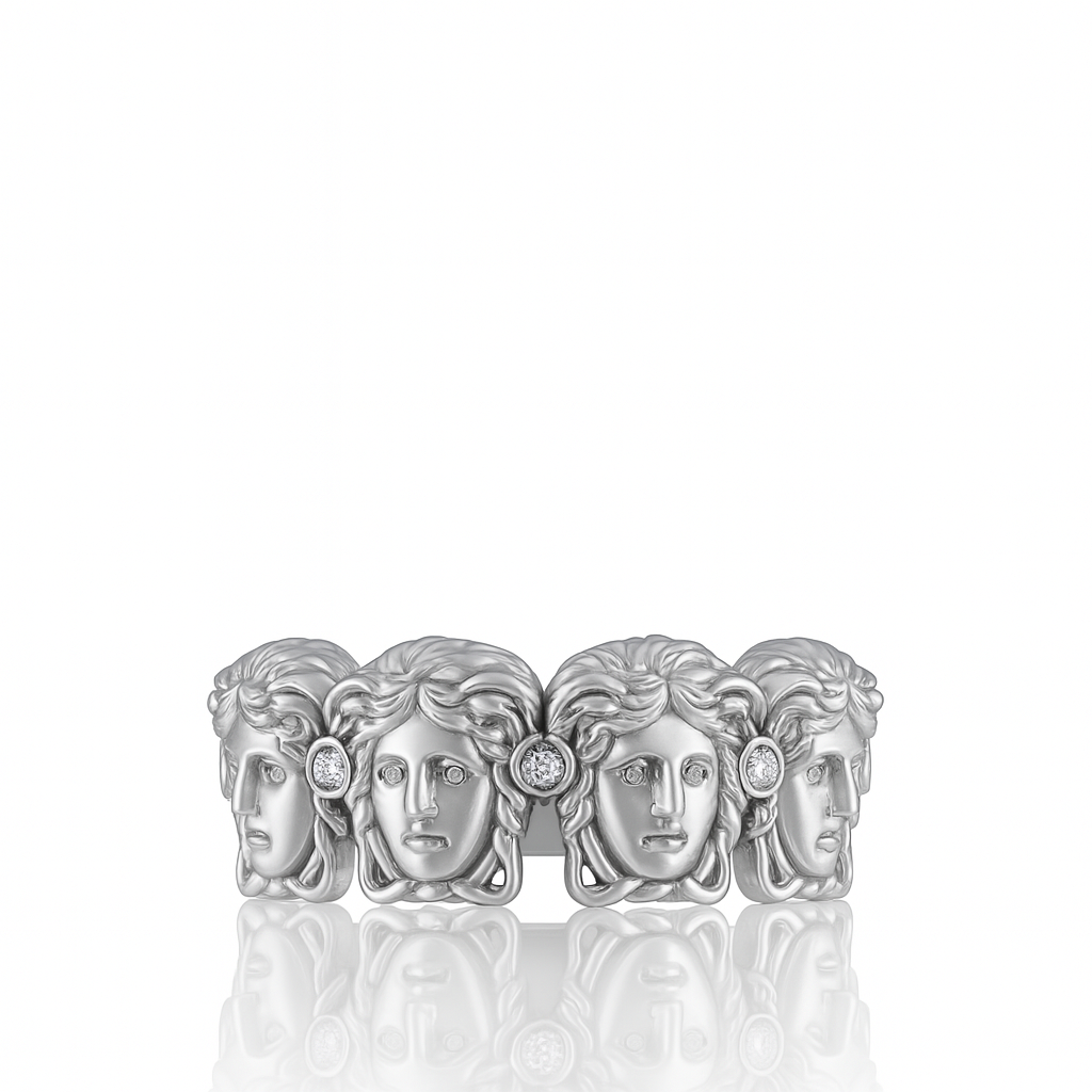 Multi Mythology Medusa Head Ring - side view